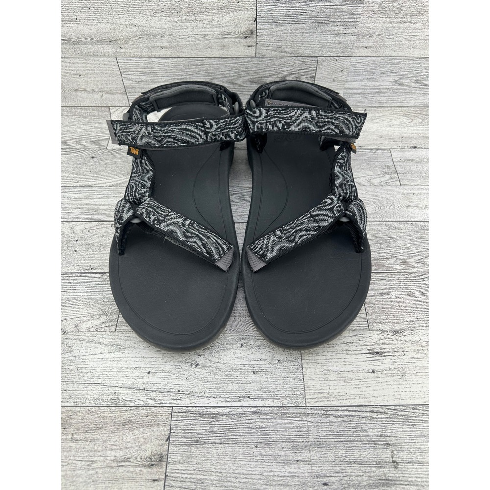 Teva Original Universal Sandals Black Grey Pattern Sport Strap‎ Hook Loop Size 7